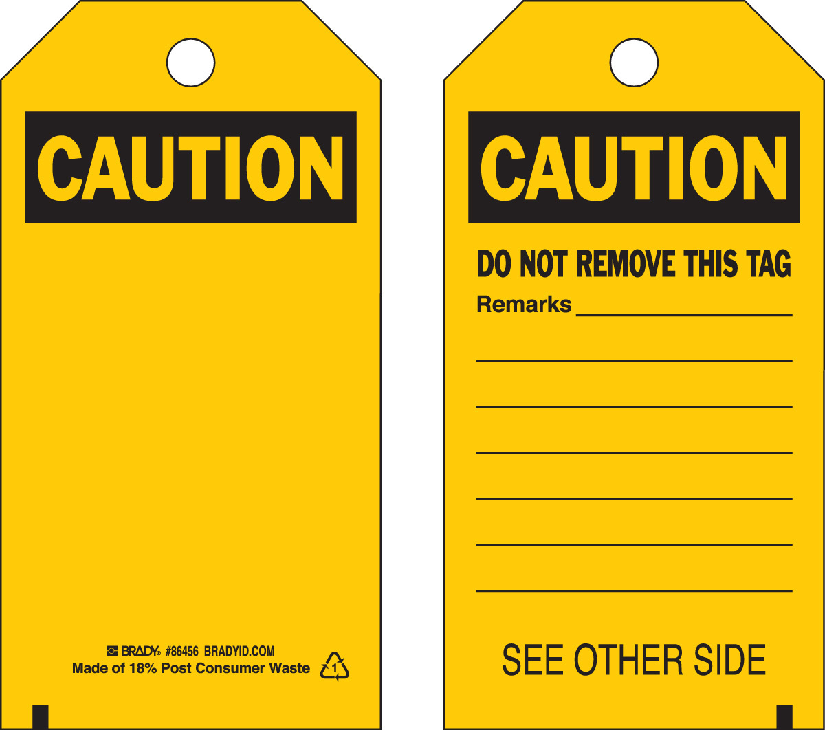 Brady 7 X 4 BlackYellow Polyester Tag BRD86514 for sale online at autumn supply