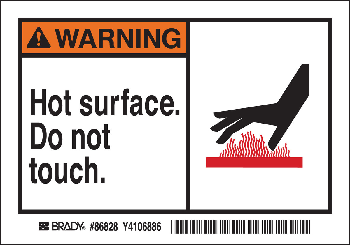Brady 3 12 X 5 BlackOrangeRedWhite Polyester Label HO BRD86828 for sale online at autumn supply