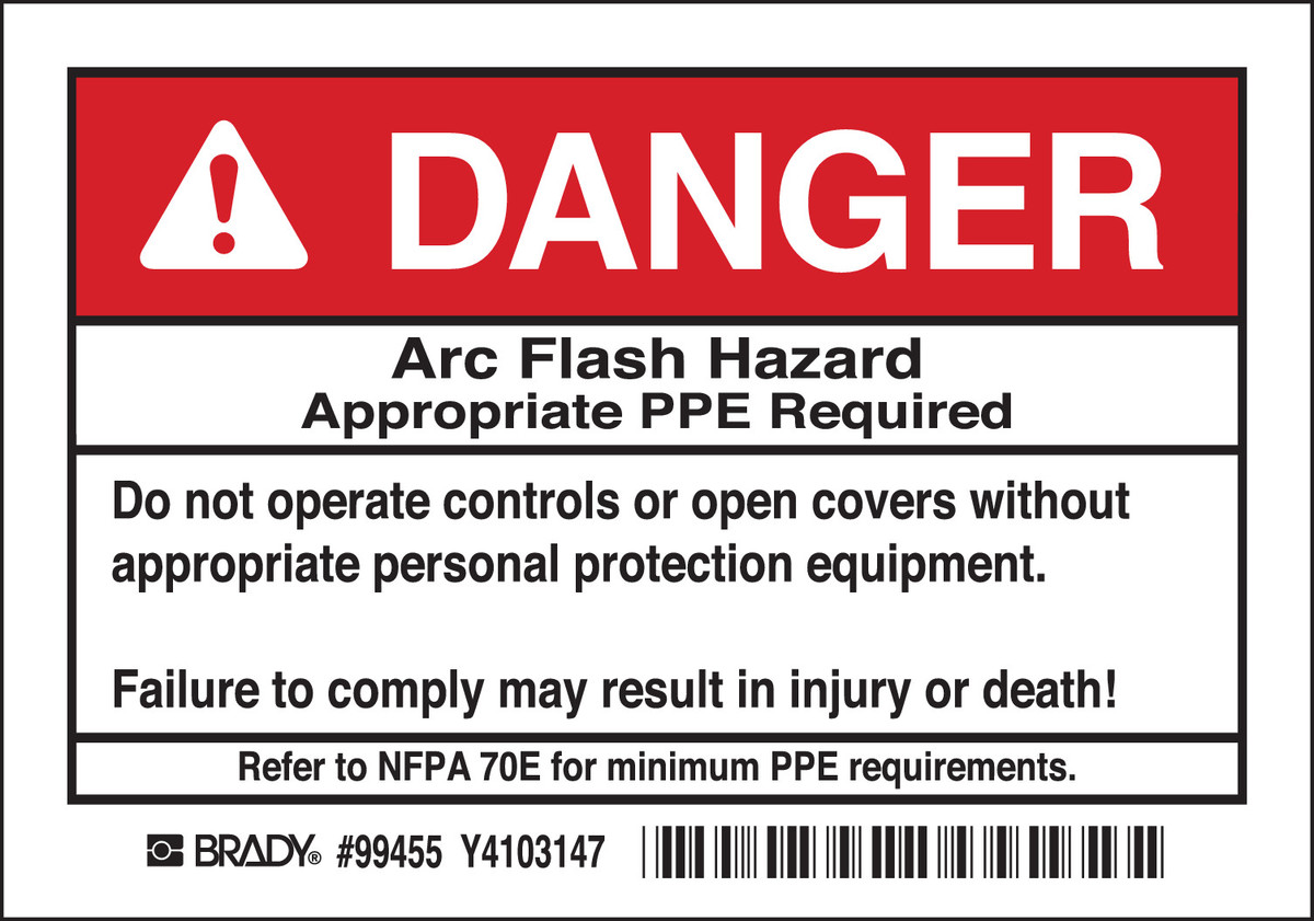 Brady 3 12 X 5 BlackRedWhite Polyester Label ARC FLAS BRD99455 for sale online at autumn supply