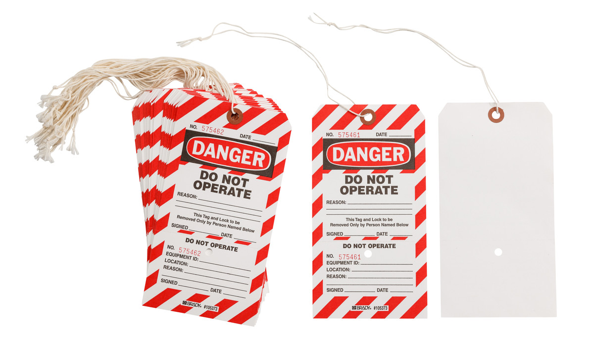 Brady 7 12 X 4 BlackRedWhite Cardstock Tag DO NOT OPE BRD105373 for sale online at autumn supply