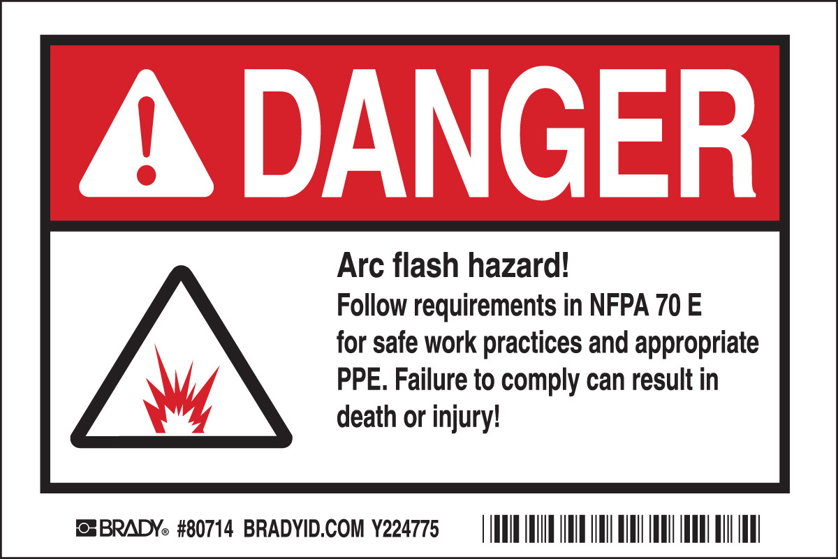 Brady 4 X 6 BlackRedWhite Polyester Label ARC FLASH H BRD80714 for sale online at autumn supply