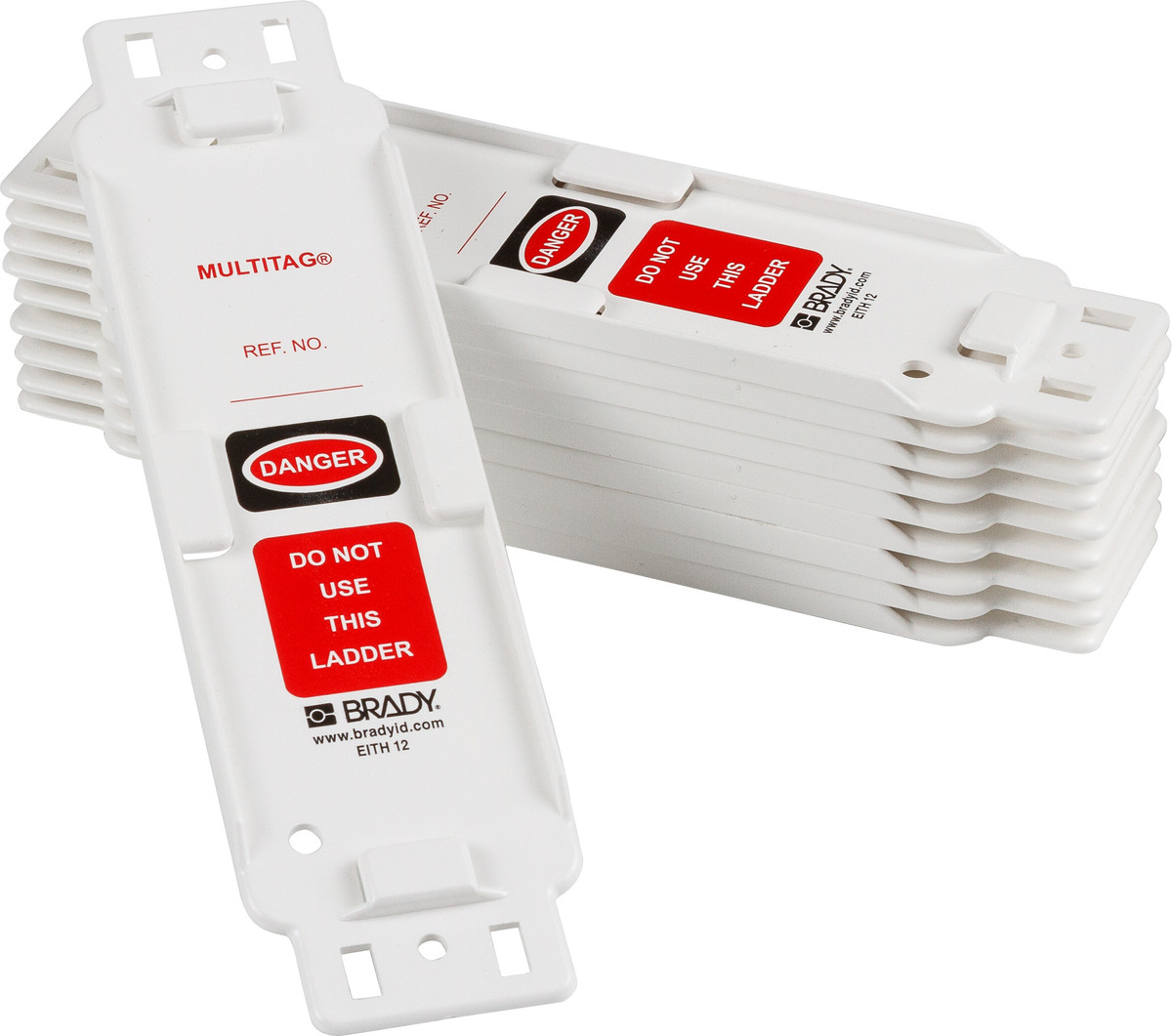 Brady 8 14 X 2 14 BlackRedWhite LadderTag Plastic Tag BRDLAD-EITH12 for sale online at autumn supply