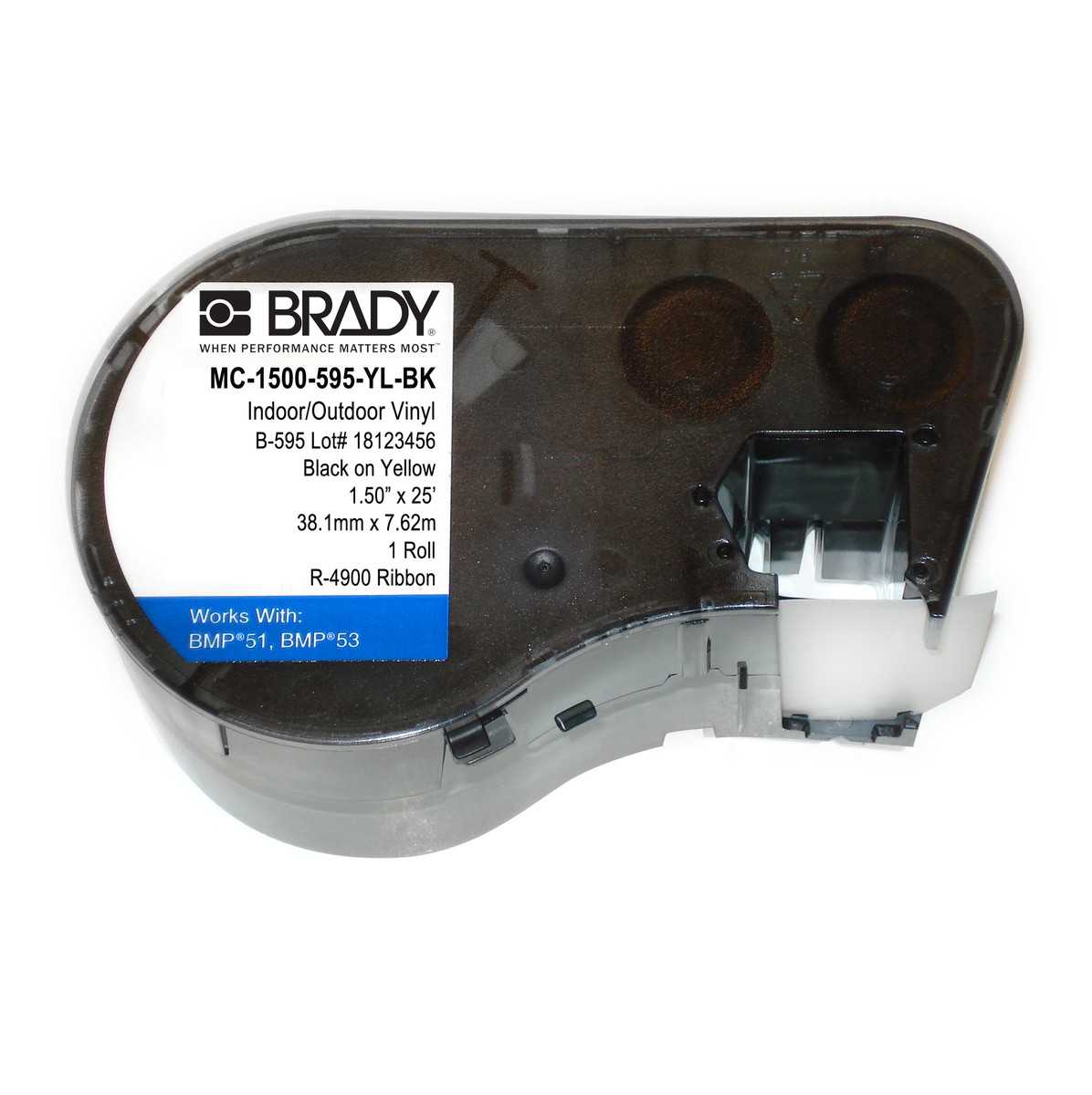 Brady 1 12 X 25 Black M Series Vinyl Label BRD143378 for sale online at autumn supply
