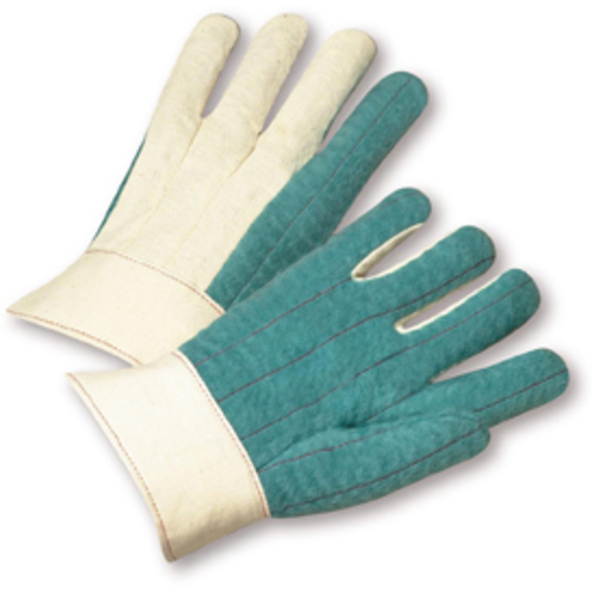 PIP® Large Green Regular Weight Cotton Hot Mill Gloves With Band Cuff