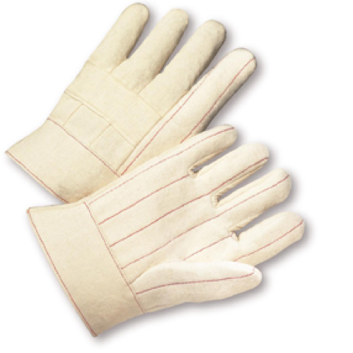 PIP® Large Natural Regular Weight Cotton Hot Mill Gloves With Band Cuff