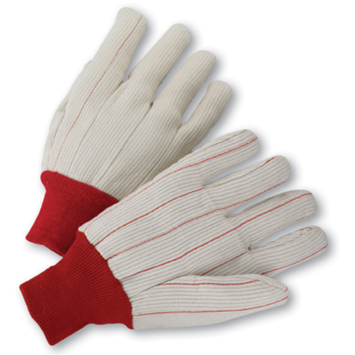 PIP® Large Natural Medium Weight Polyester/Cotton Blend Hot Mill Gloves With Knit Wrist
