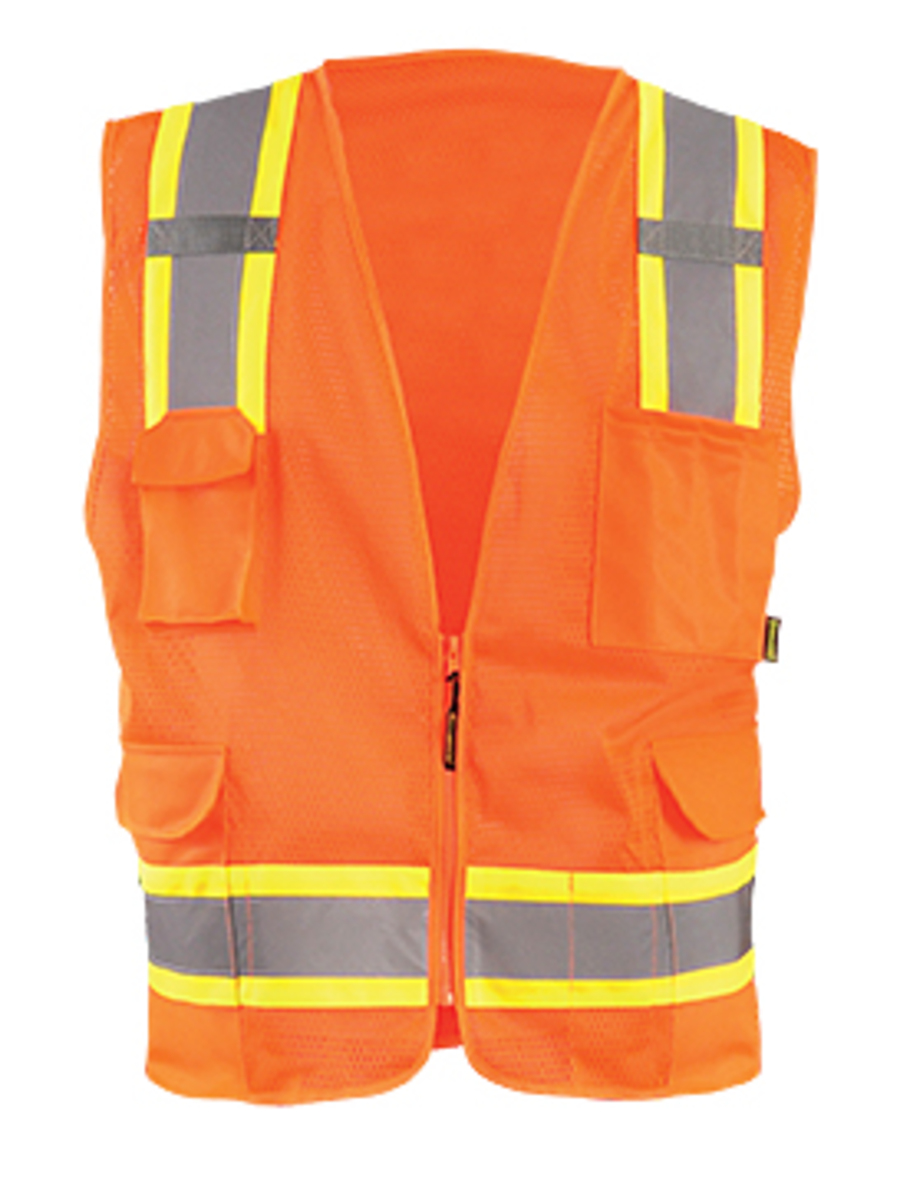 OccuNomix Medium Hi-Viz Orange Mesh/Polyester Two-Tone Vest