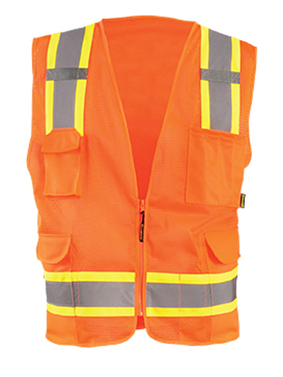 OccuNomix X-Large Hi-Viz Orange Mesh/Polyester Two-Tone Vest