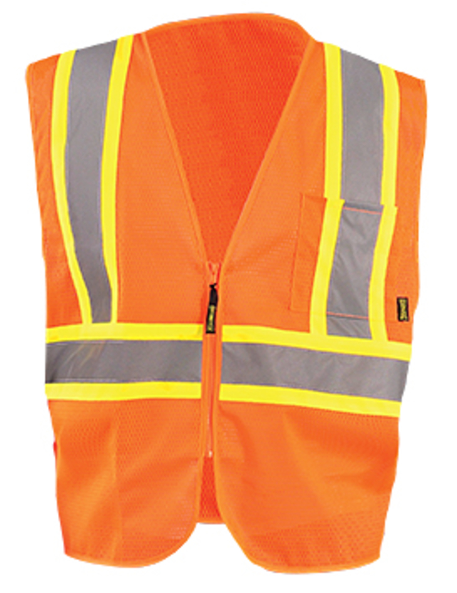 OccuNomix X-Large Hi-Viz Orange Mesh/Polyester Two-Tone Vest
