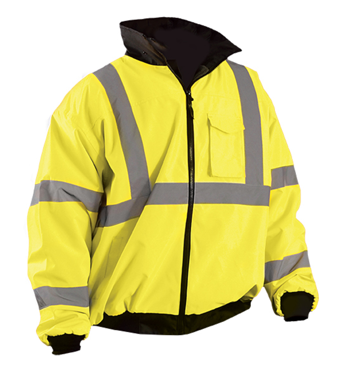 OccuNomix HiViz Yellow Polyester Fleece Lined Bomber OCCETJBJ-Y5X for sale online at autumn supply