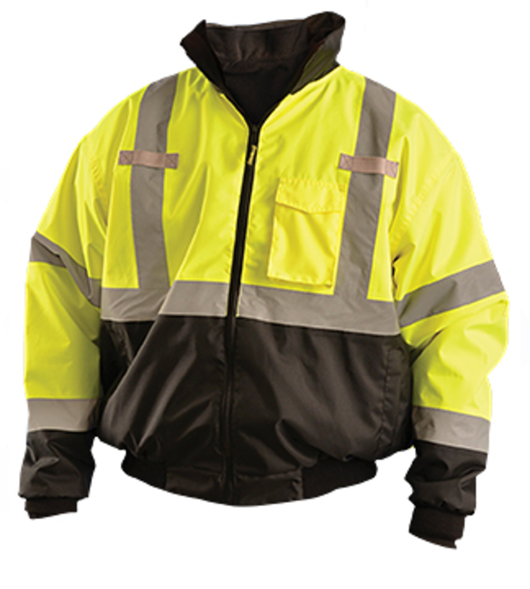 OccuNomix HiViz Yellow Polyester Bomber Jacket OCCETJBJR-BY5X for sale online at autumn supply