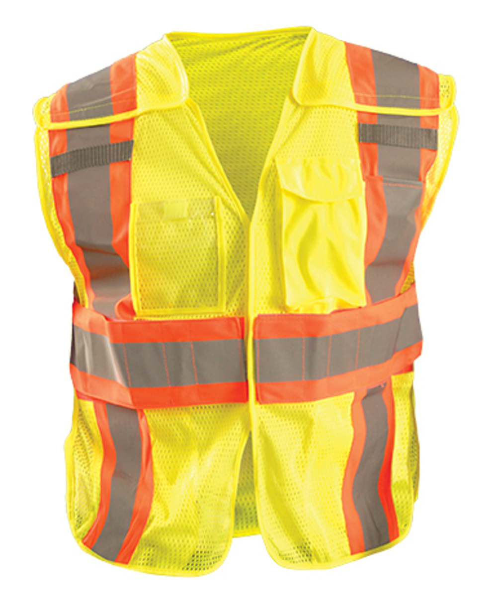 OccuNomix Medium - Large Hi-Viz Yellow Mesh/Polyester Break-Away Vest