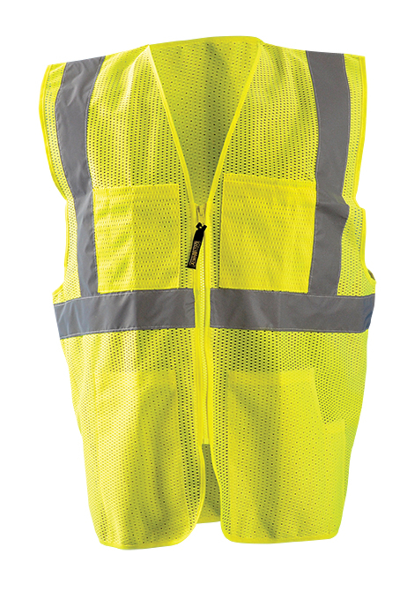 OccuNomix HiViz Yellow MeshPolyester Surveyor Vest OCCSSGCS-Y4/5X for sale online at autumn supply