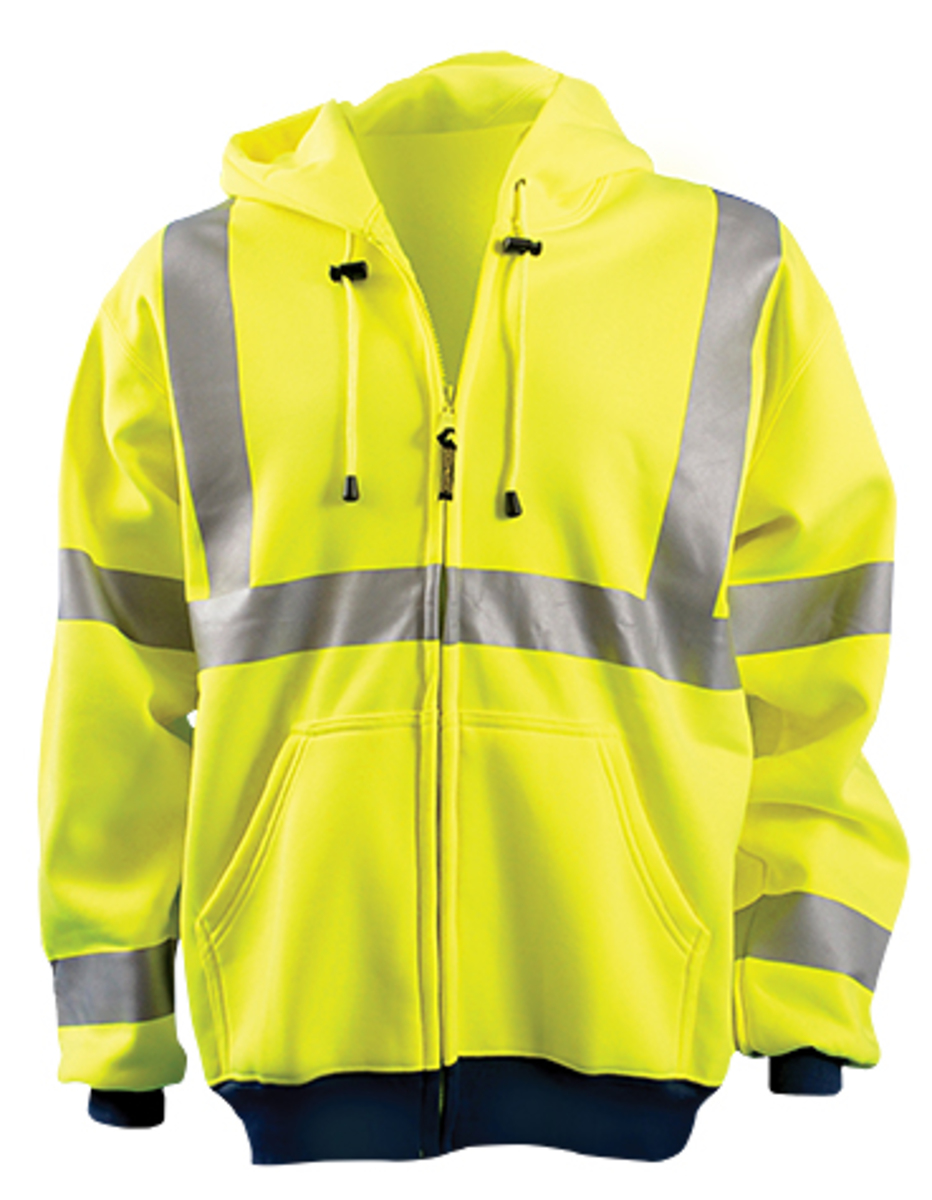 OccuNomix Medium Hi-Viz Yellow Fleece/Polyester Sweatshirt