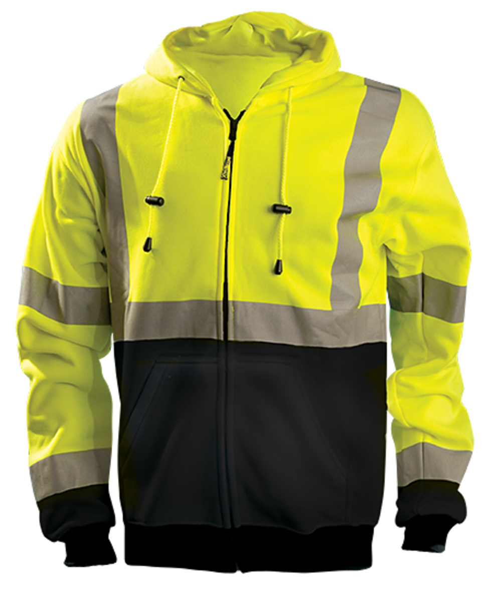 OccuNomix HiViz Yellow Fleece Polyester Sweatshirt OCCSWTHZBKY2X for sale online at autumn supply