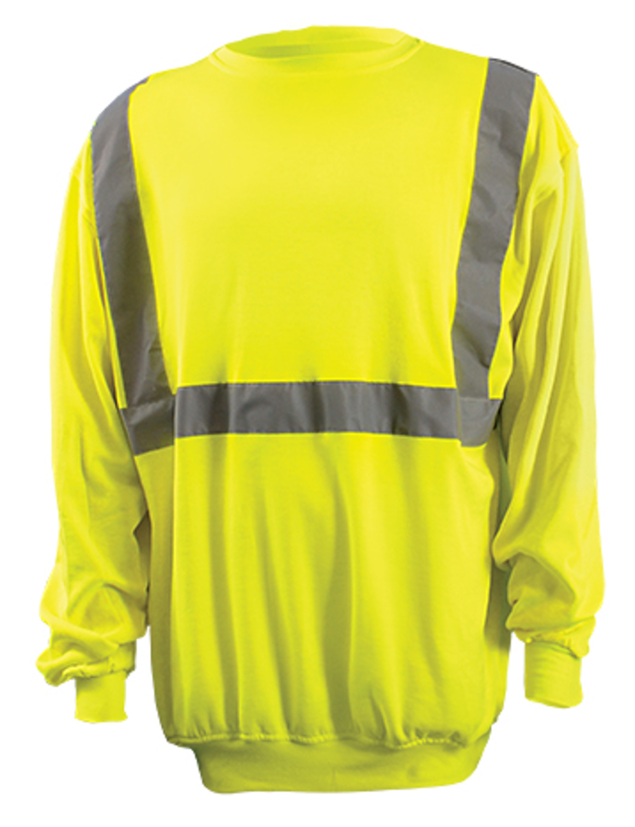 OccuNomix Large Hi-Viz Yellow Fleece/Polyester Crew Neck Sweatshirt