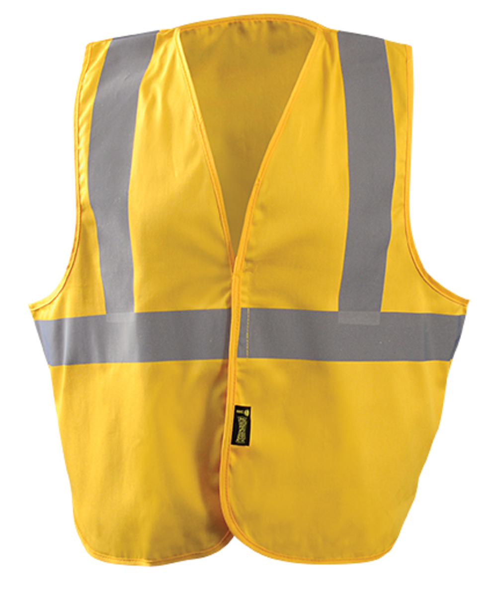 OccuNomix 2X - 3X Hi-Viz Yellow And Yellow Classic™ Cotton Vest With Hook And Loop Closure