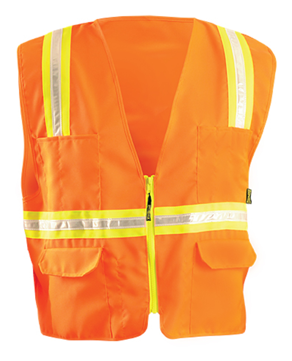 OccuNomix 3X Hi-Viz Orange And Orange Cotton Vest With Front Zipper Closure