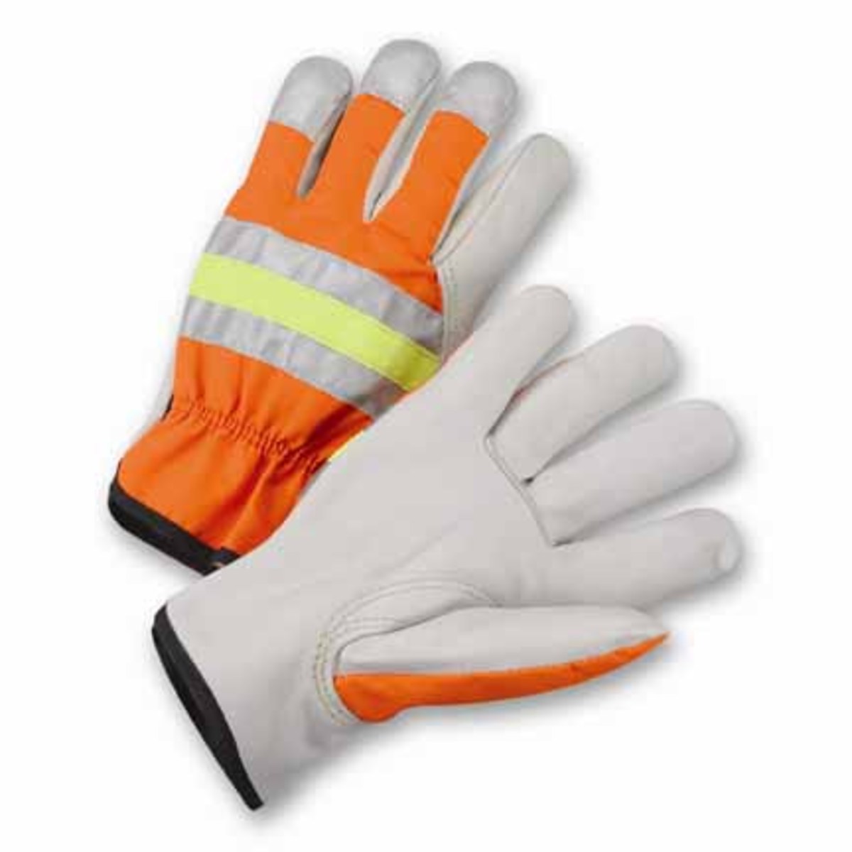 PIP® X-Large Beige And Hi-Vis Orange Standard Grain Cowhide Unlined Drivers Gloves