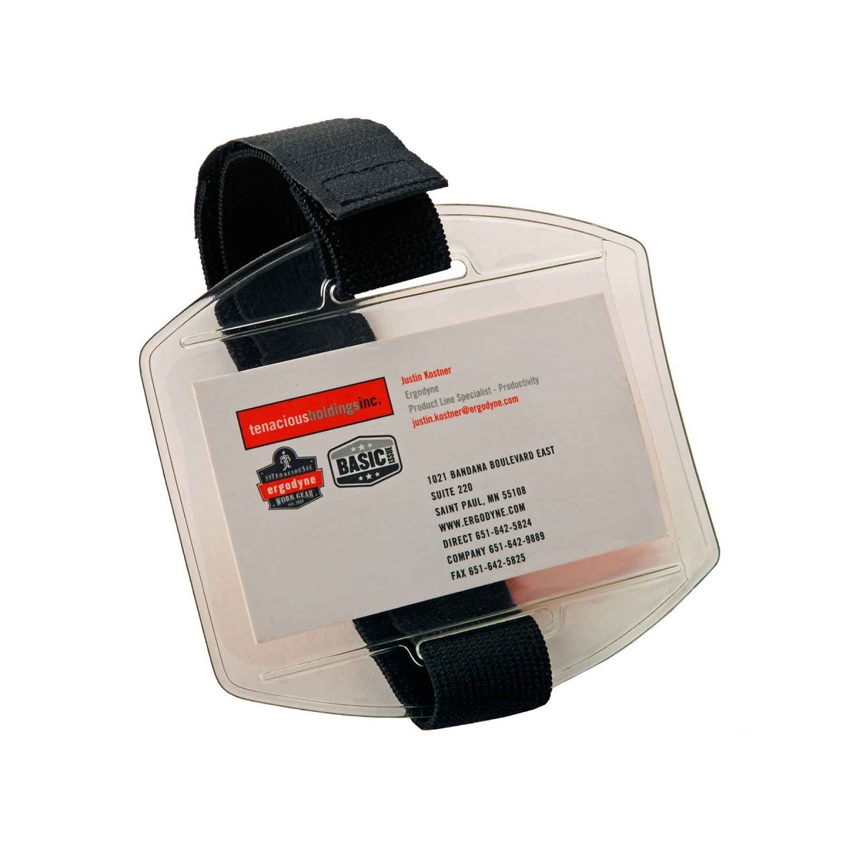 Ergodyne Black Squids 3386 Vinyl Arm Band ID Holder W E5719950 for sale online at autumn supply