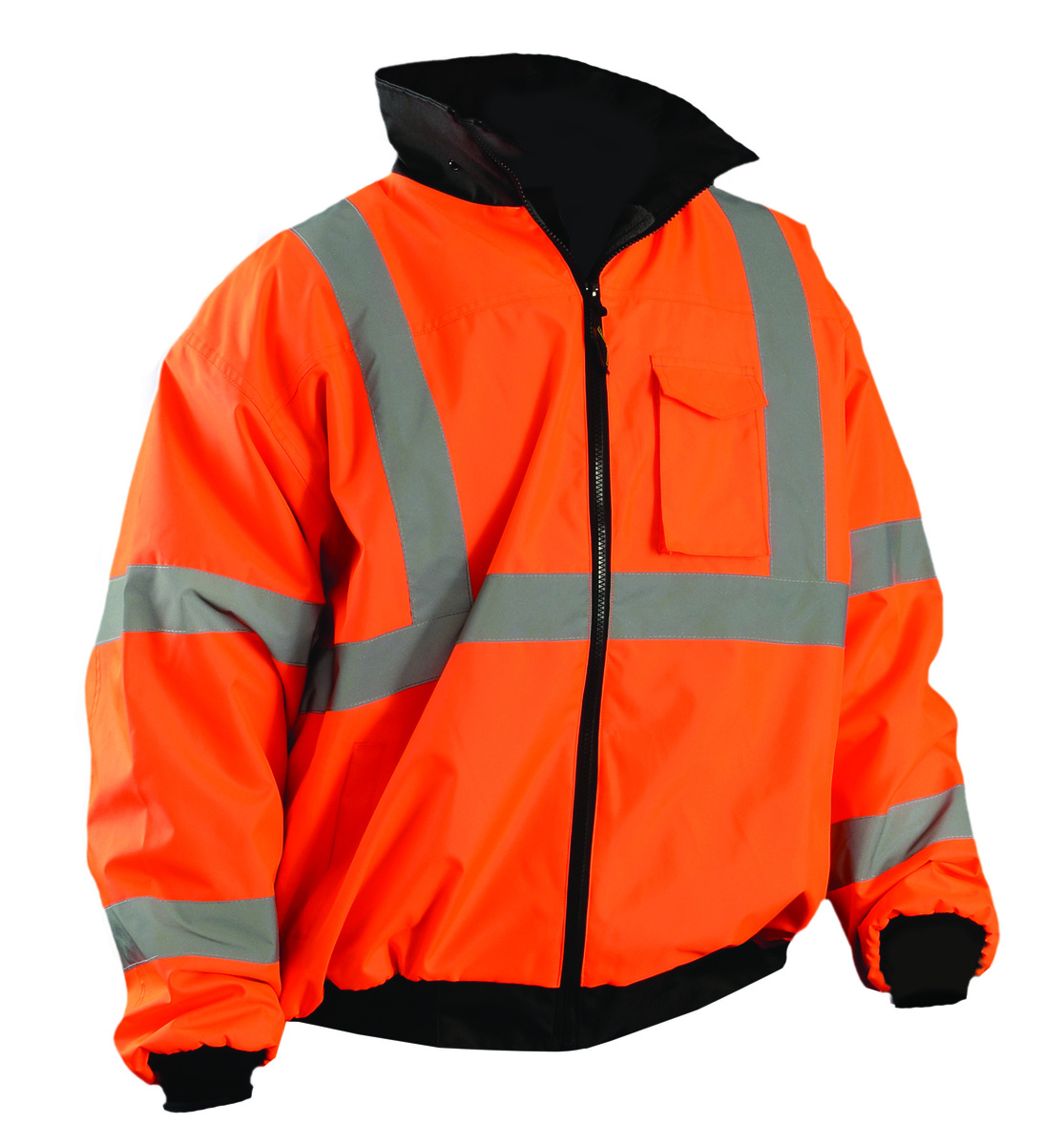 OccuNomix HiViz Orange Polyester Bomber Jacket OCCETJBJ-O3X for sale online at autumn supply