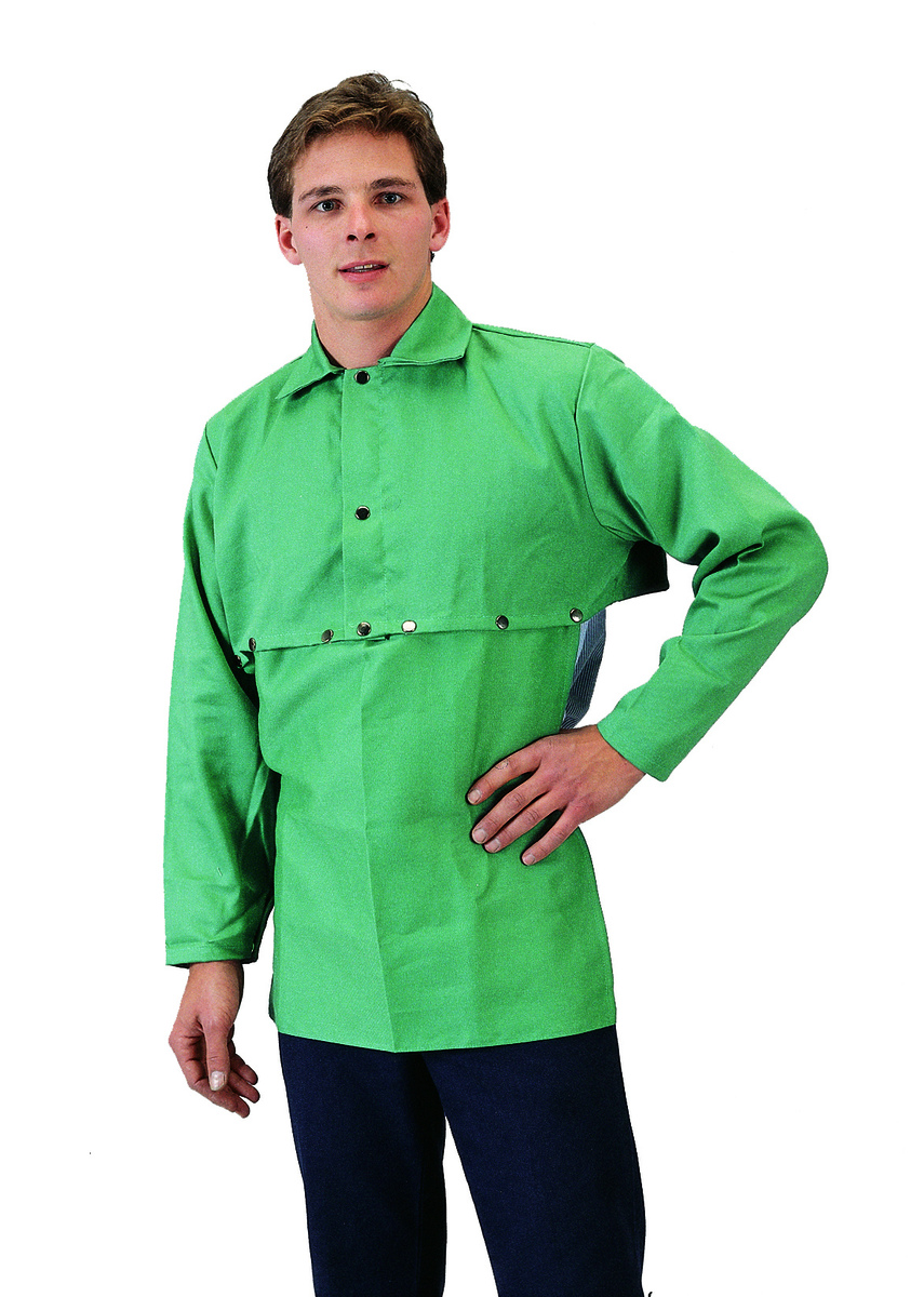 Tillman® 3X Green Cotton Westex® FR-7A® Flame Resistant Cape Sleeve With Snap Closure (Bib Sold Separately)