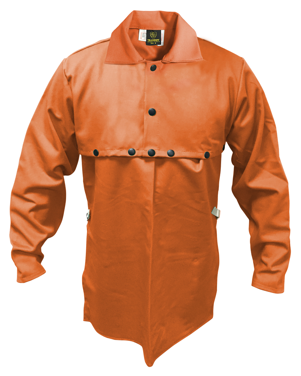 Tillman® Medium Orange Cotton Westex® FR-7A® Flame Resistant Cape Sleeve With Snap Closure (Bib Sold Separately)