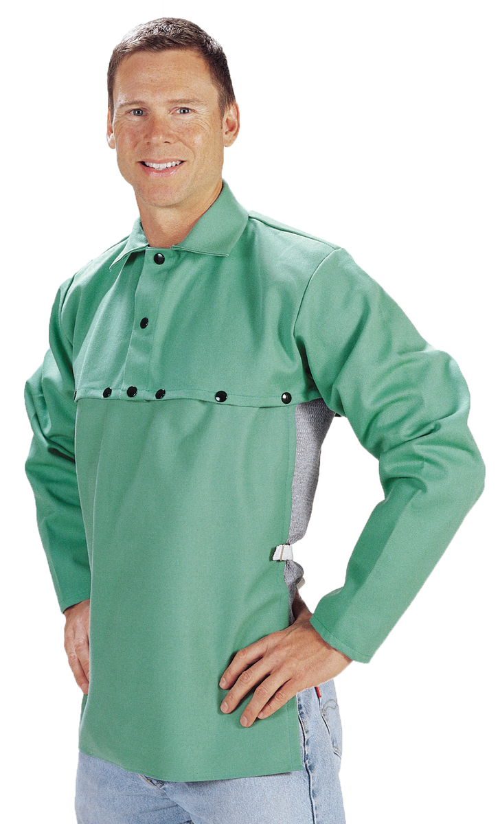 Tillman® Medium Green Indura®/Whip Cord/Cotton Flame Resistant Cape Sleeve With Snap Closure (Bib Sold Separately)