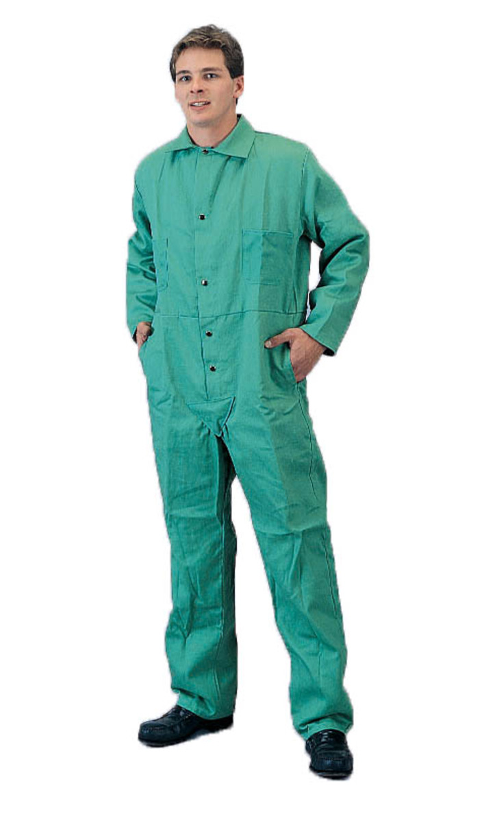 Tillman® Large Green Cotton Westex® FR-7A® Flame Resistant Coveralls With Snap Front Closure