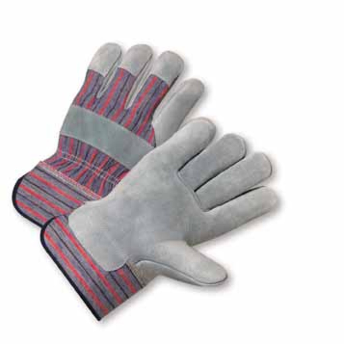 PIP® Large Standard Split Leather Palm Gloves With Canvas Back And Rubberized Safety Cuff