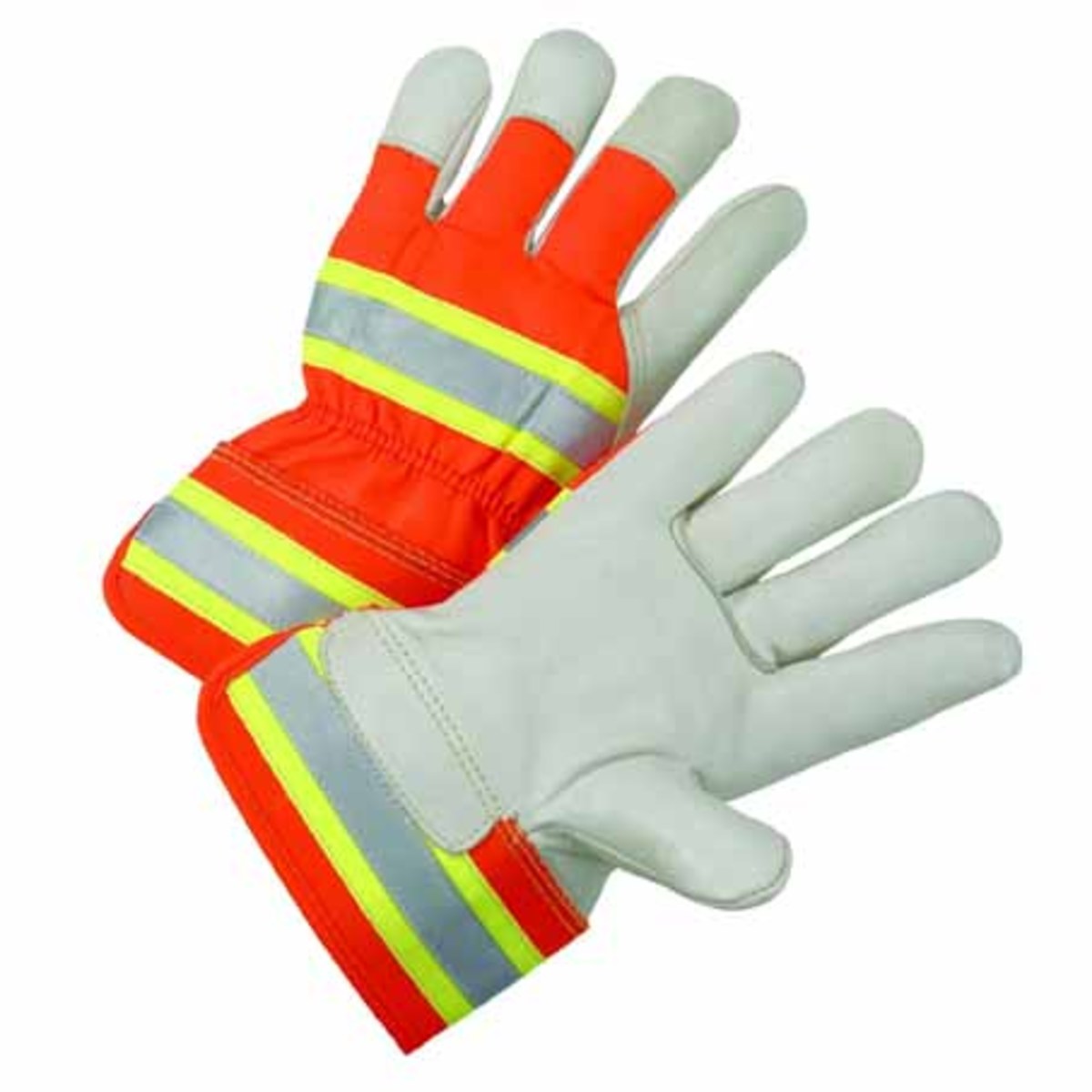 PIP® 2X Premium Grain Cowhide Palm Gloves With Polyester Back And Rubberized Safety Cuff