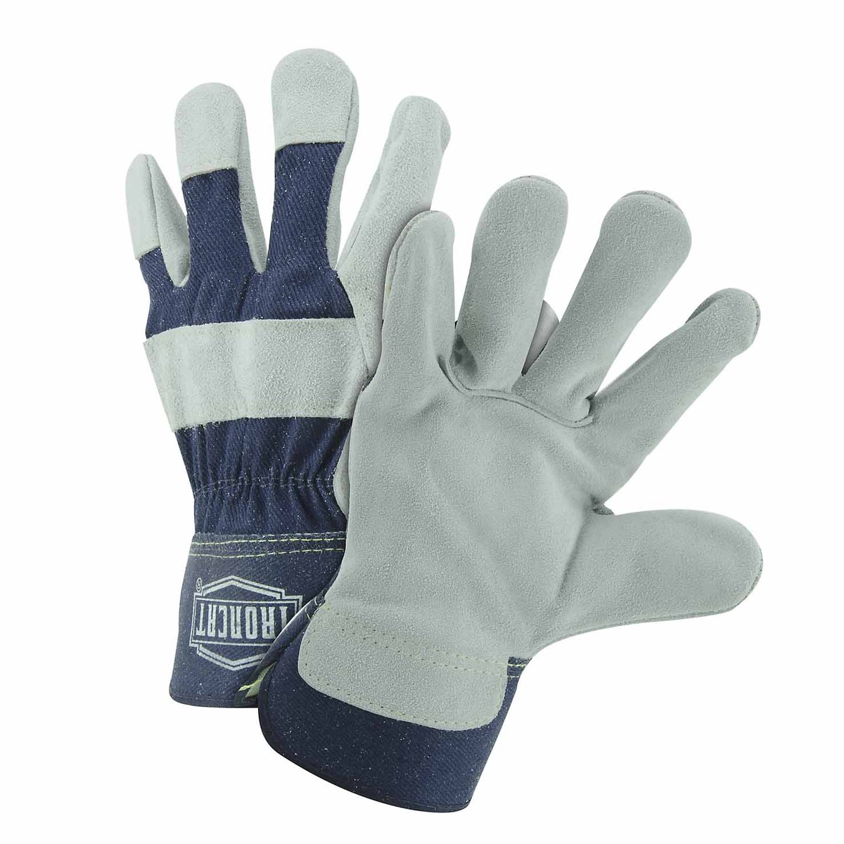 PIP® Large Premium Split Leather Palm Gloves With Canvas Back And Rubberized Safety Cuff