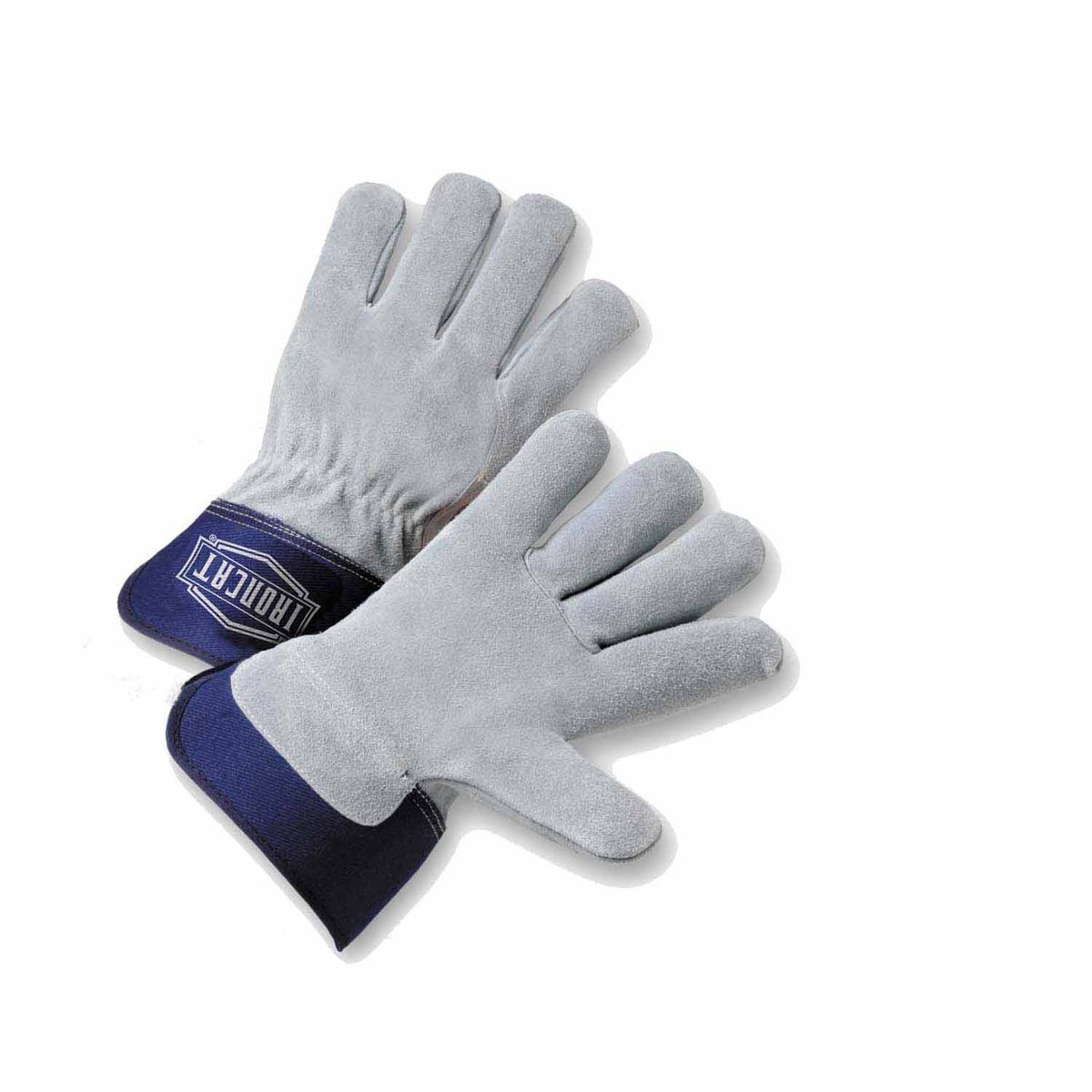 PIP® Medium Premium Split Leather Palm Gloves With Leather Back And Rubberized Safety Cuff