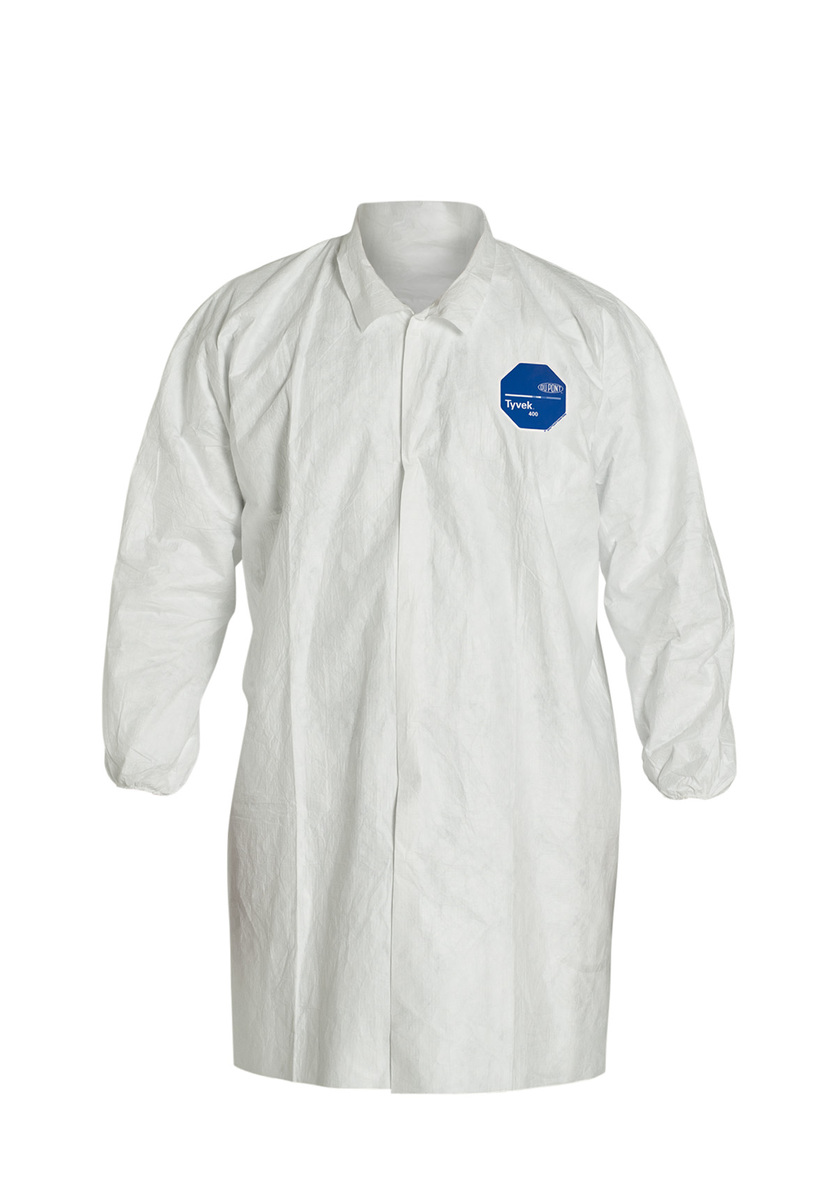 DuPont XLarge White Tyvek 400 Disposable Lab Coat DPPTY211SWHXL00 for sale online at autumn supply