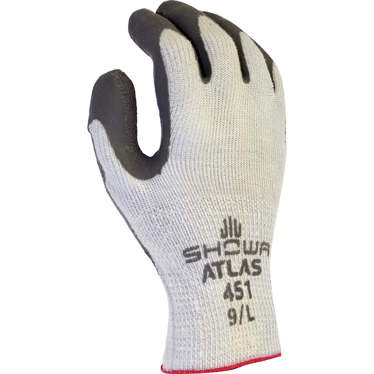 SHOWA® Size 9 Gray ATLAS® Natural Rubber Polyester/Cotton/Acrylic Lined Cold Weather Gloves