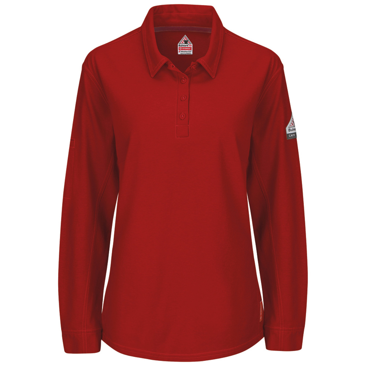 Bulwark® Medium Regular Red Westex G2™ fabrics by Milliken®/Cotton/Polyester/Polyoxadiazole Flame Resistant Polo With Button Fro