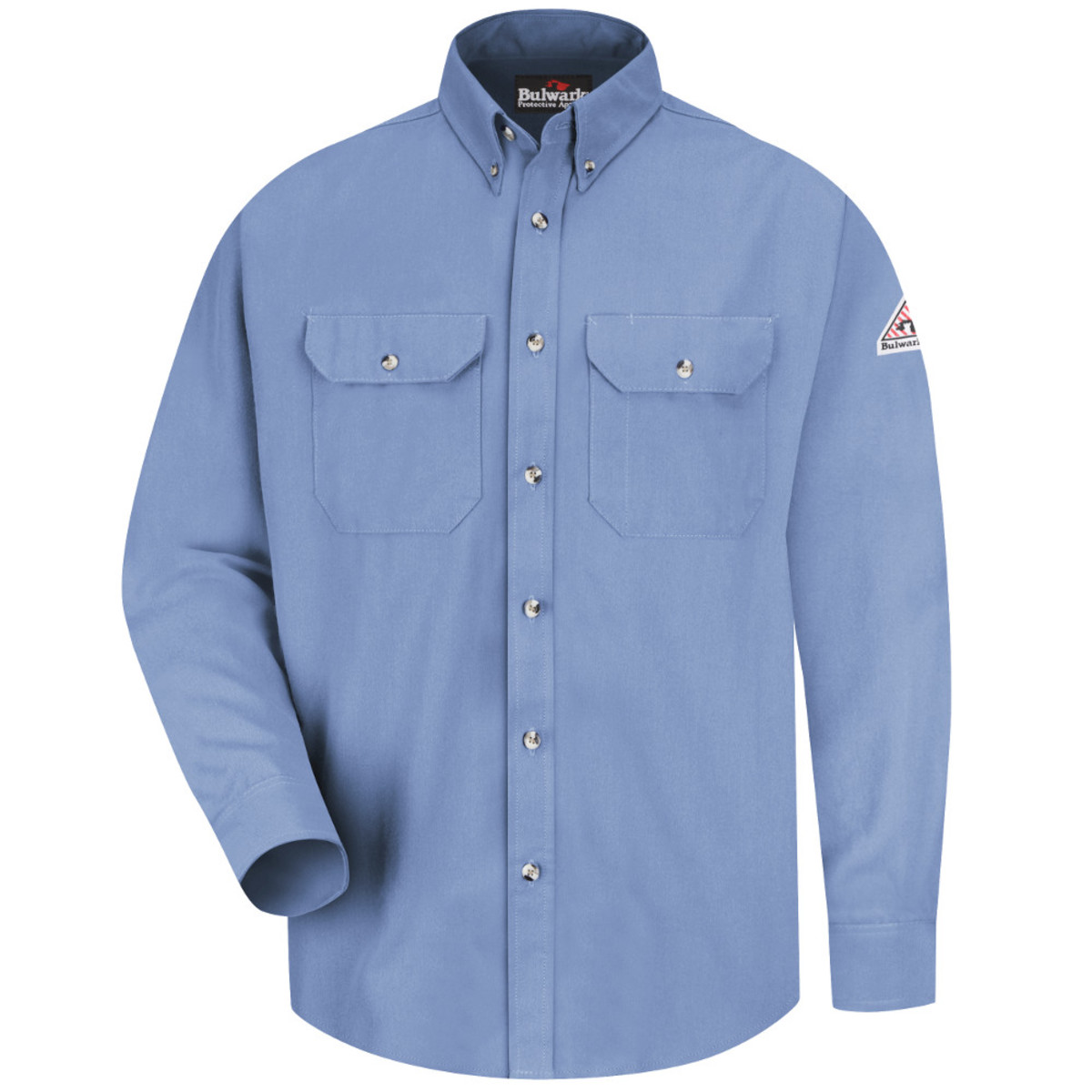 Bulwark® 2X X-Tall Light Blue Modacrylic/Lyocell/Aramid Flame Resistant Dress Uniform Shirt With Button Front Closure