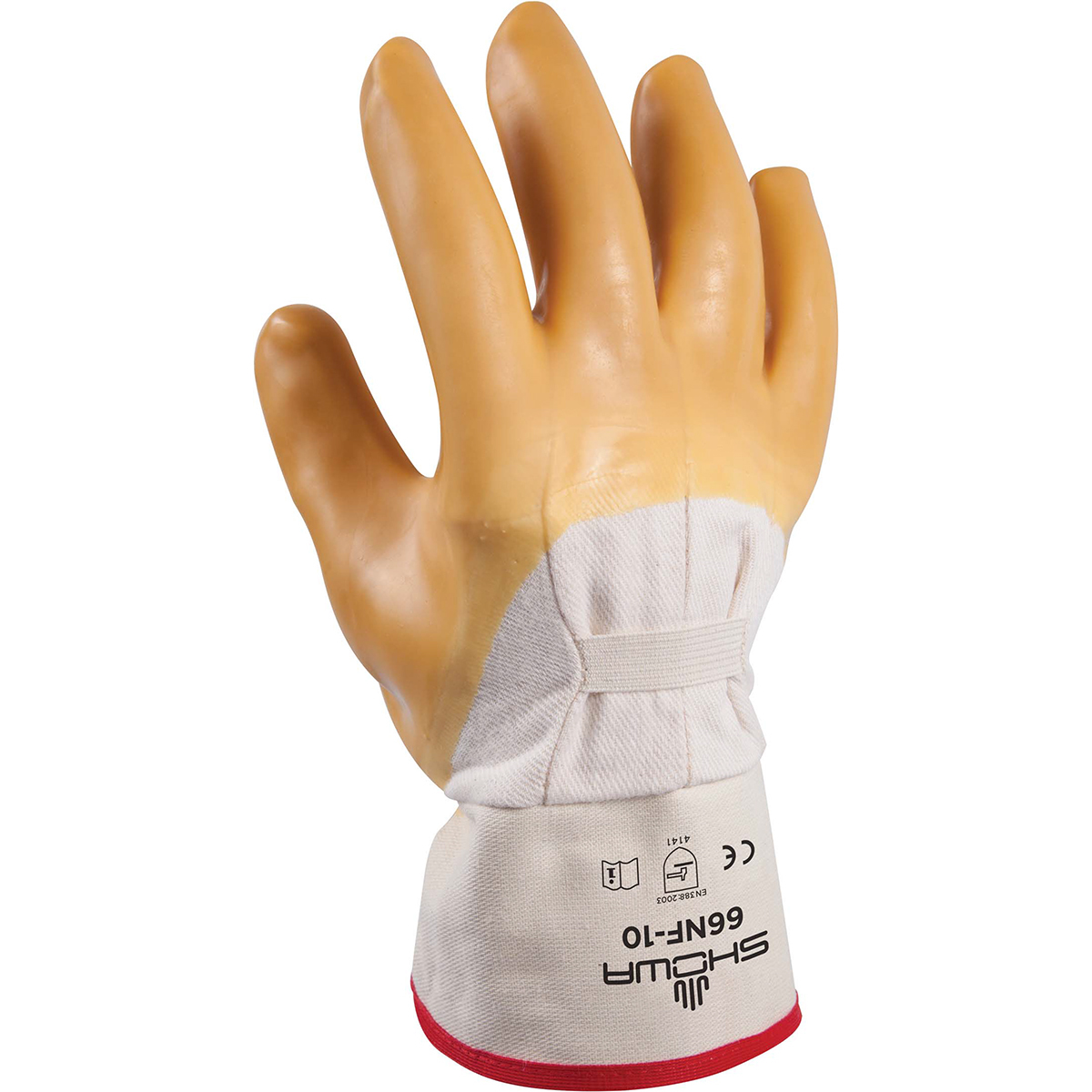 SHOWA® Size 10 Heavy Duty Natural Rubber Palm Coated Work Gloves With Cotton Liner And Safety Cuff