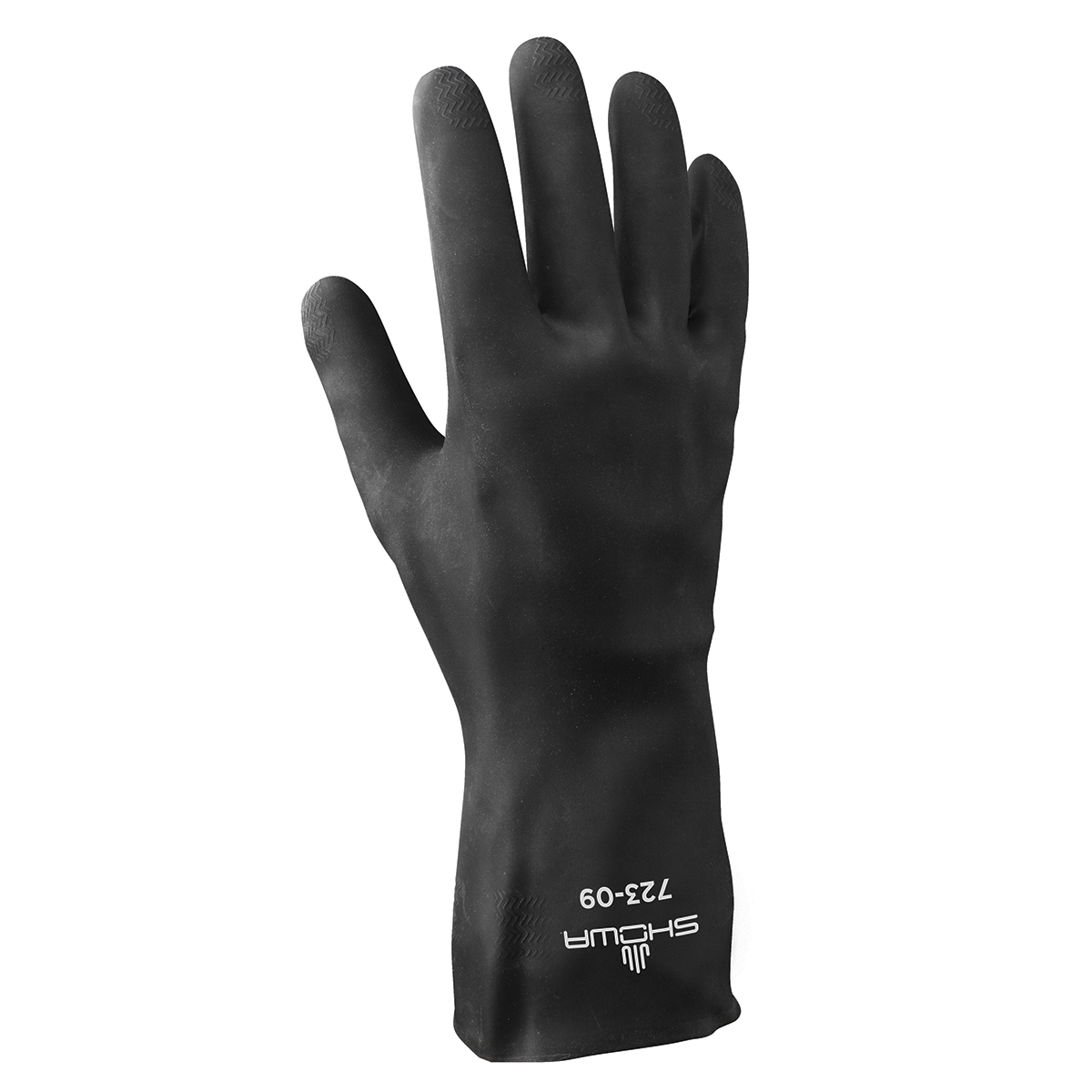 SHOWA® Black Cotton Flock Lined 24 mil Neoprene Chemical Resistant Gloves