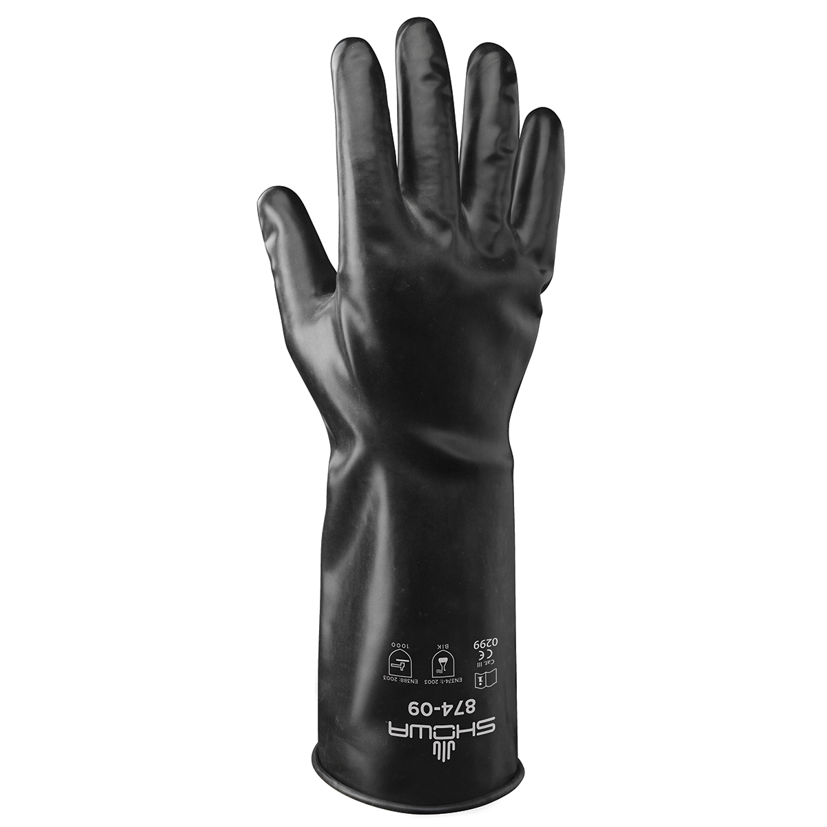 SHOWA® Size 11 Black 14 mil Butyl Chemical Resistant Gloves