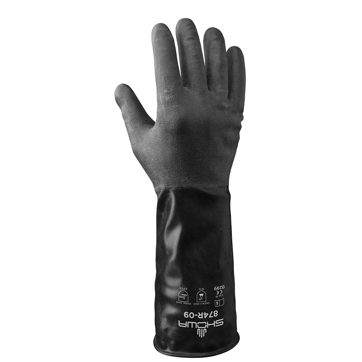 SHOWA Black 14 mil Butyl Chemical Resistant Gloves B13874R-09 for sale online at autumn supply