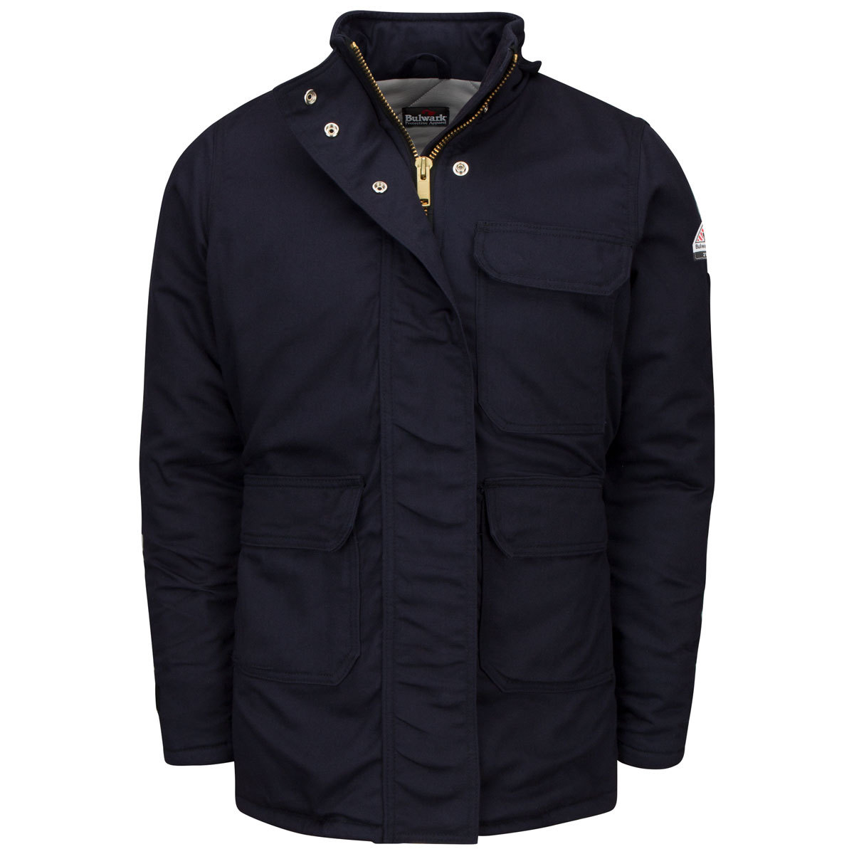 Bulwark® Small| Regular Navy Blue Westex Ultrasoft® Twill/Cotton/Nylon Water Repellent Flame Resistant Jacket With Cotton Lining
