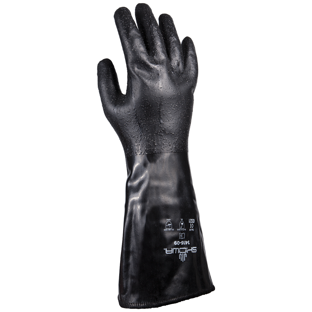 SHOWA® Black 13 Gauge Engineered Fiber Lined Neoprene Chemical Resistant Gloves