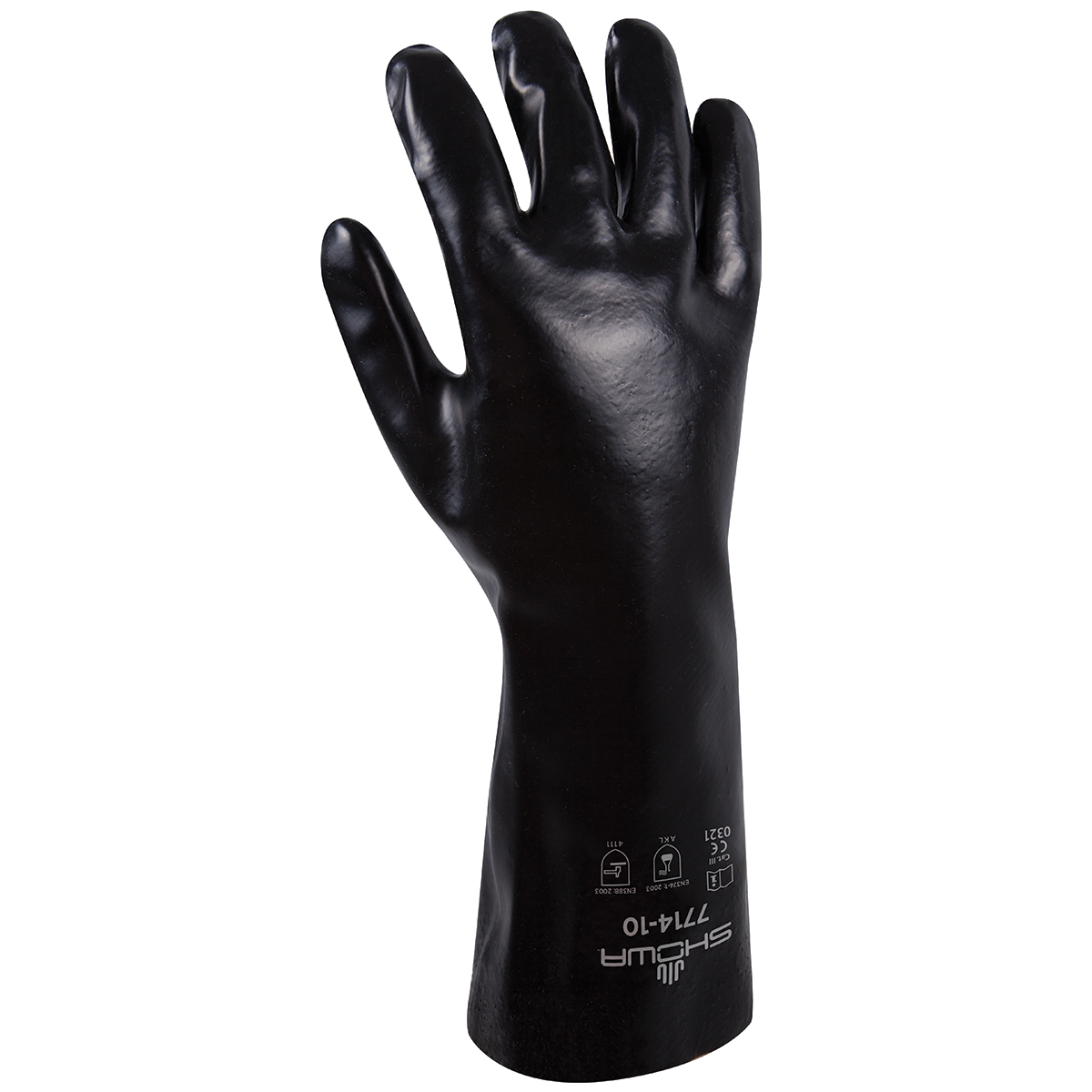 SHOWA Size 10 Black Cotton Lined PVC Chemical Resista B137714-10 for sale online at autumn supply