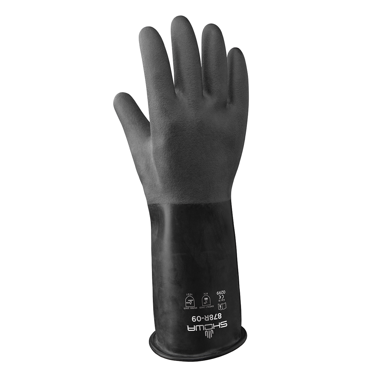 SHOWA Black 25 mil Butyl Chemical Resistant Gloves B13878R-09 for sale online at autumn supply