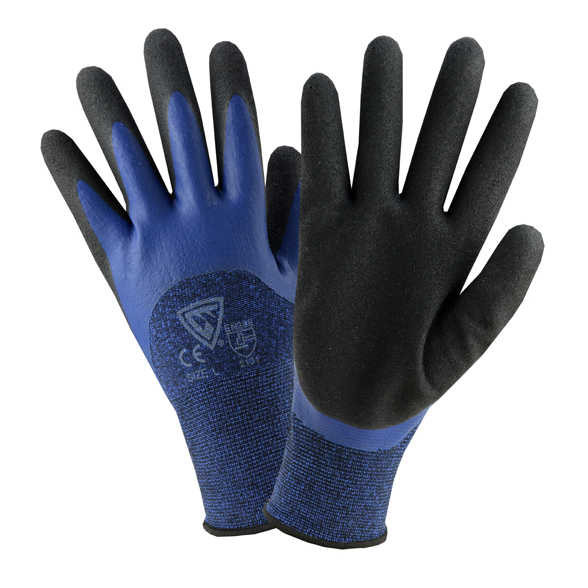 PIP® Large  13 Gauge Black Latex Palm And Finger Coated Work Gloves With Polyester Liner And Rib Knit Cuff