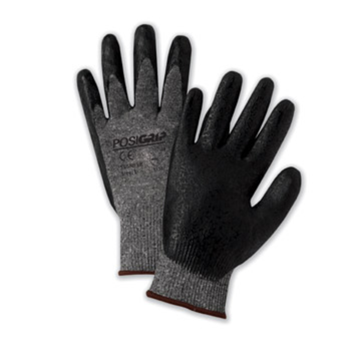 PIP® Medium PosiGrip® 15 Gauge Black Nitrile Palm And Finger Coated Work Gloves With Nylon Liner And Rib Knit Cuff