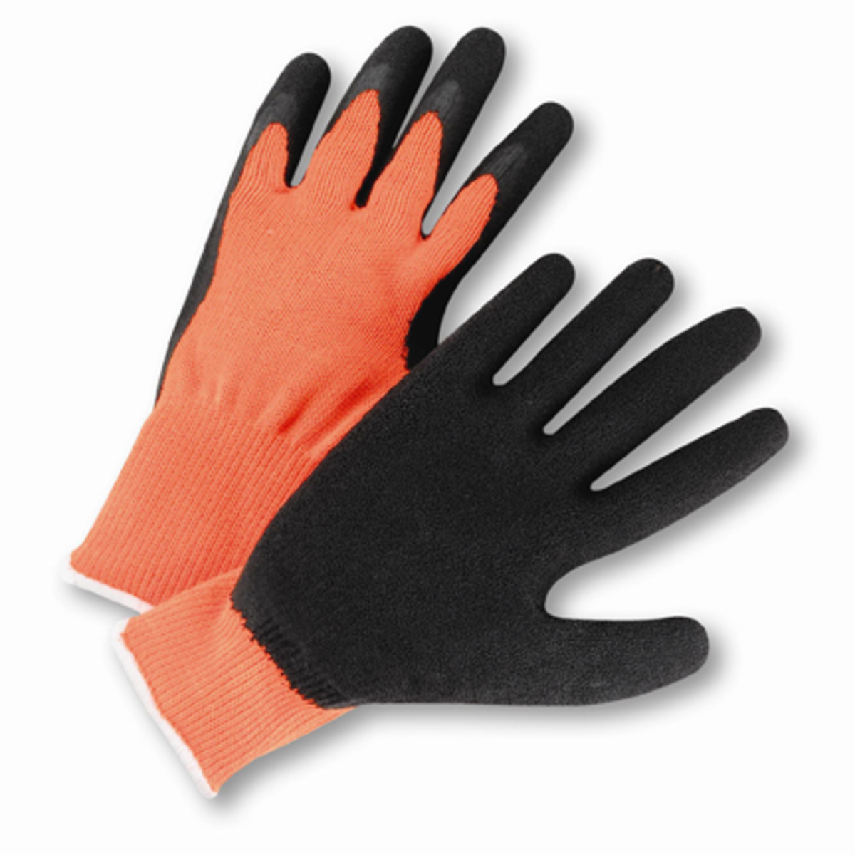 PIP® Large PosiGrip® 10 Gauge Black Latex Palm And Finger Coated Work Gloves With Polyester Liner And Rib Knit Cuff