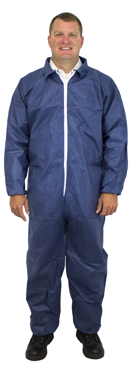 Safety Zone® 2X Blue Polypropylene Disposable Coveralls (Availability restrictions apply.) Safety Zone® 2X Blue Polypropylene Disposable Coveralls (Availability restrictions apply.)