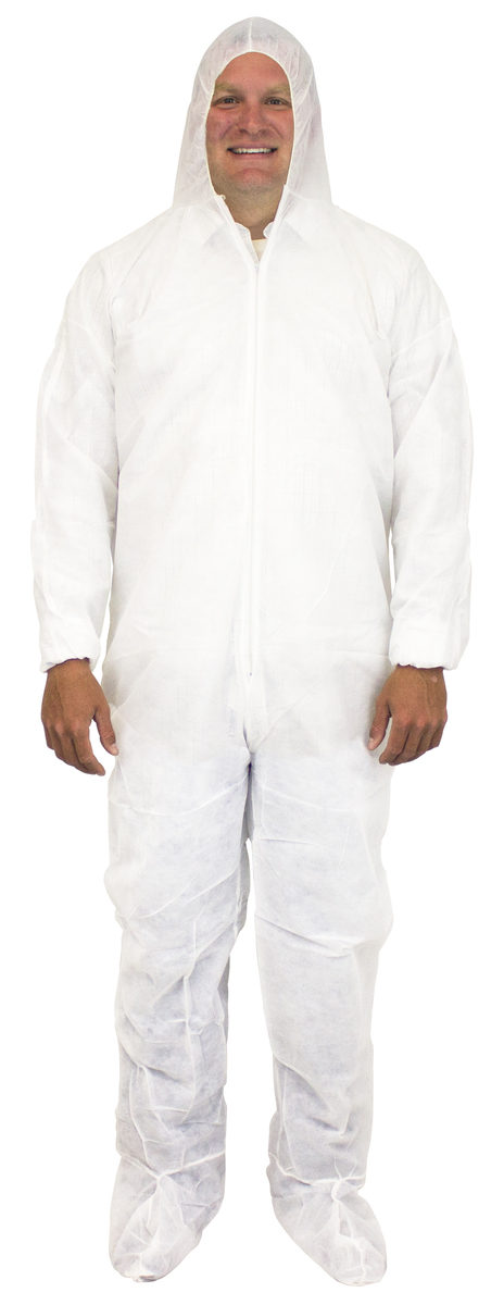Safety Zone® 2X White Polypropylene Disposable Coveralls (Availability restrictions apply.) Safety Zone® 2X White Polypropylene Disposable Coveralls (Availability restrictions apply.)